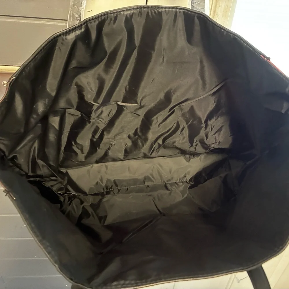 Victoria's Secret Red and Black Checkered Tote Bag